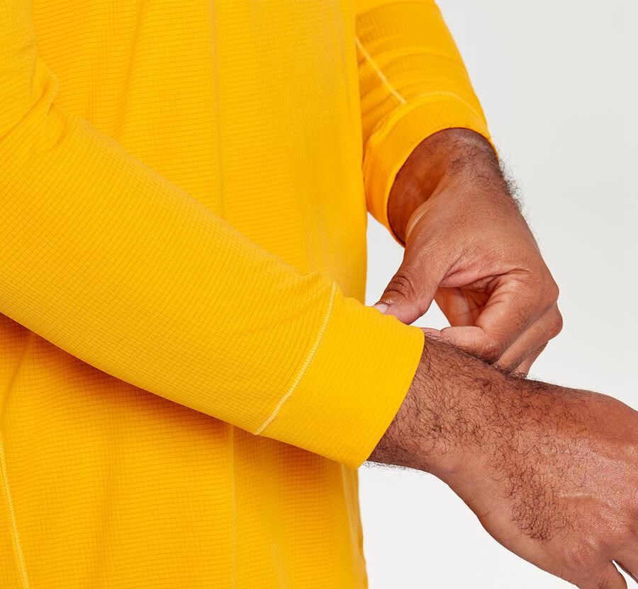 Haut Hoka One One Performance 3/4 Sleeve Homme - Jaune - ZPC-163859